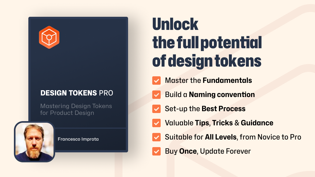 The cover of Design Tokens Pro explaining the course details