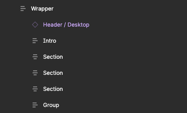 The figma levels organized