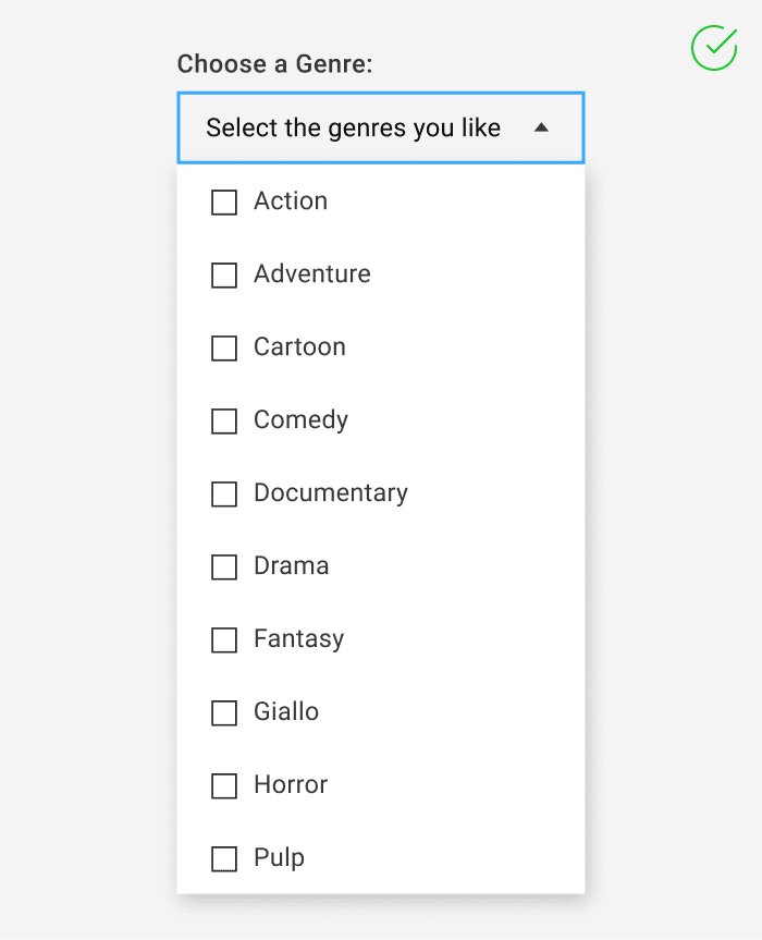 Dynamic combo box with multiple choices