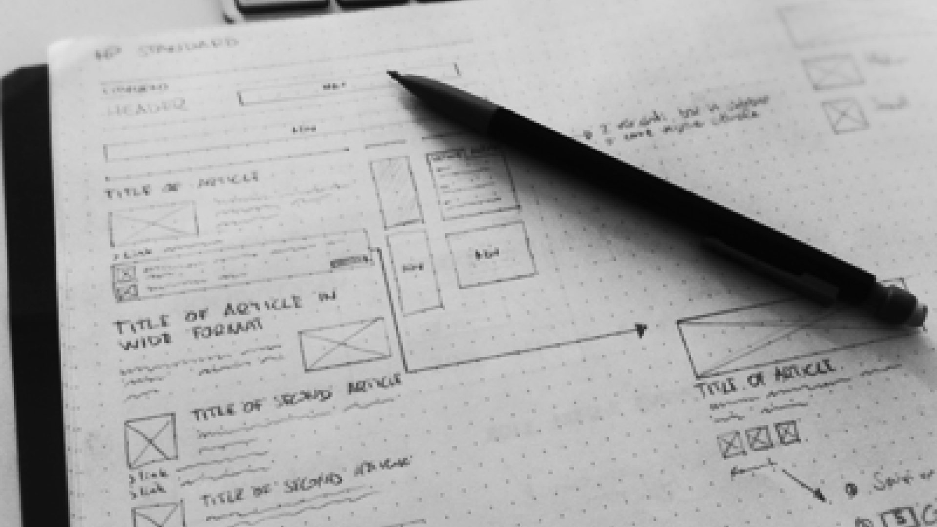 Early sketches of a Citynews editorial homepage