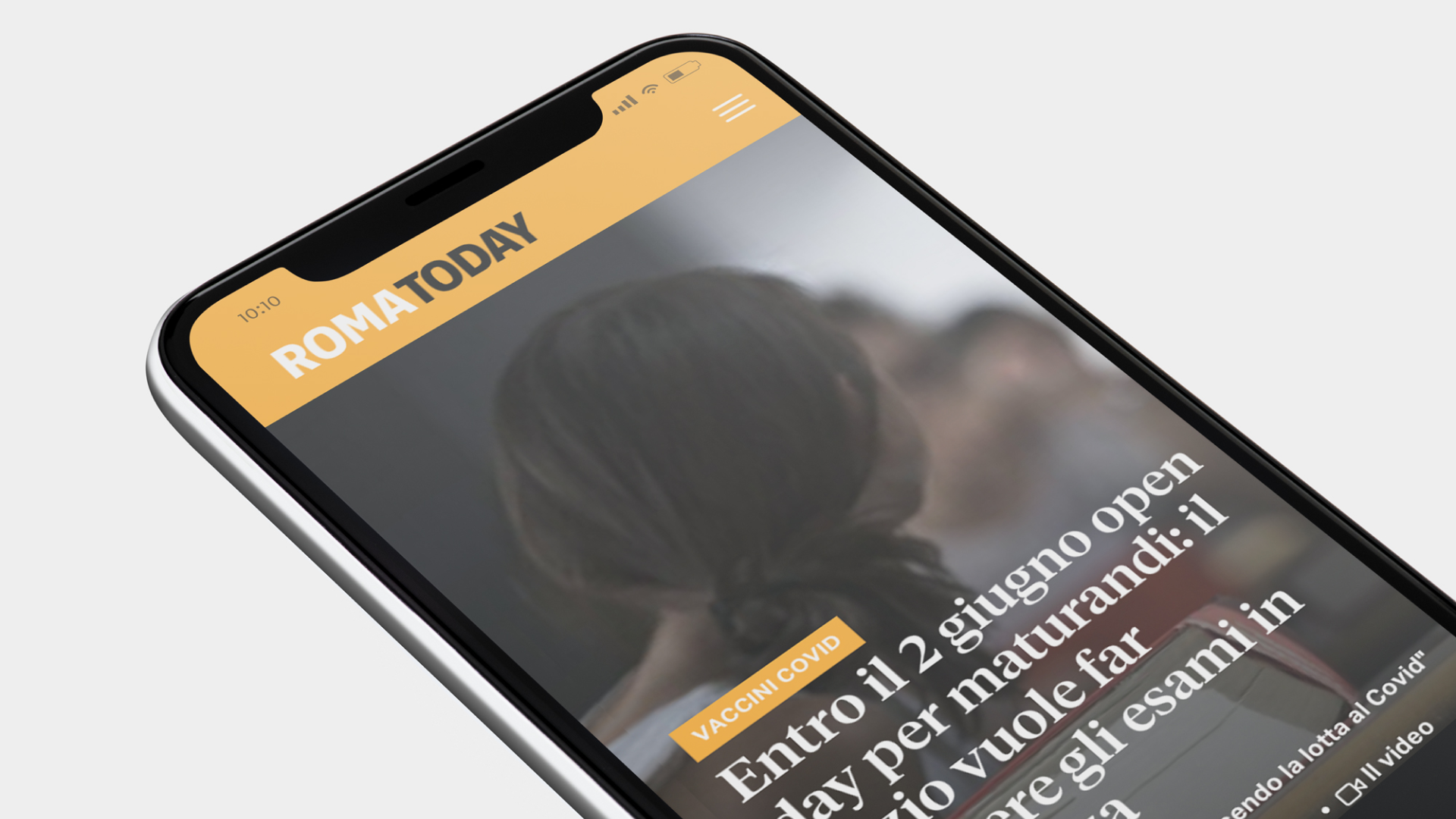 RomaToday mobile news application interface