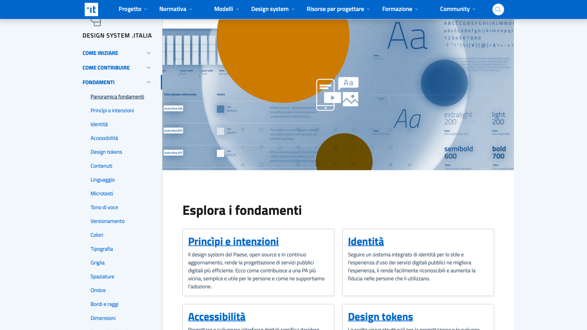 Design System Italia foundations documentation