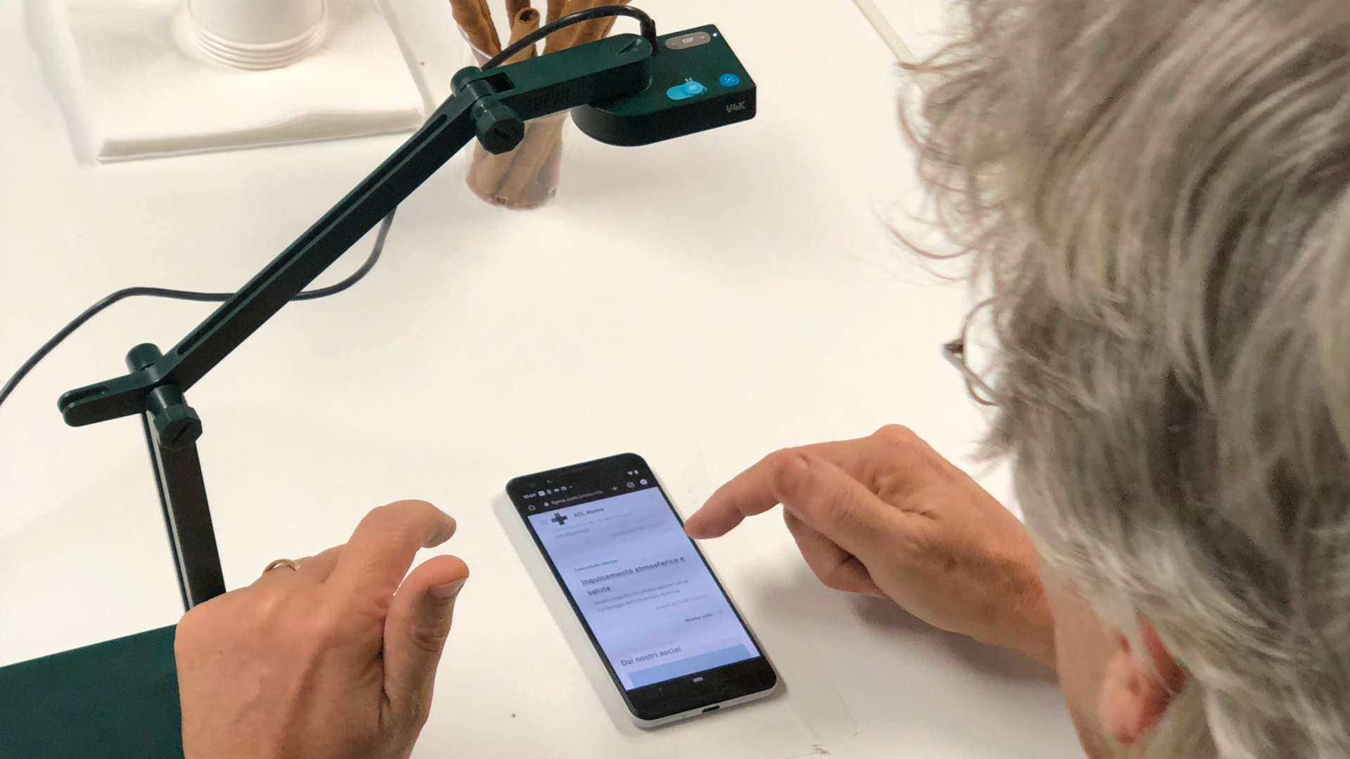 Participant completing a usability test of a public service template