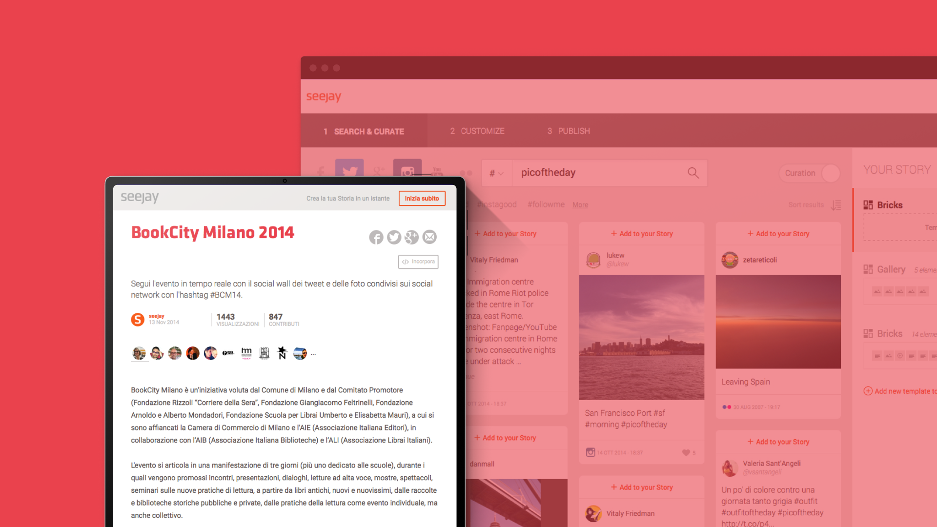 Seejay social storytelling platform interface
