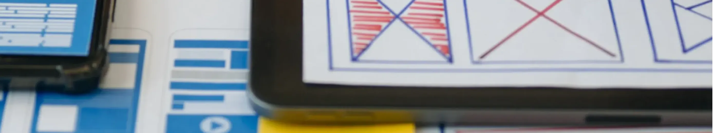 A working desk reflected in a picture